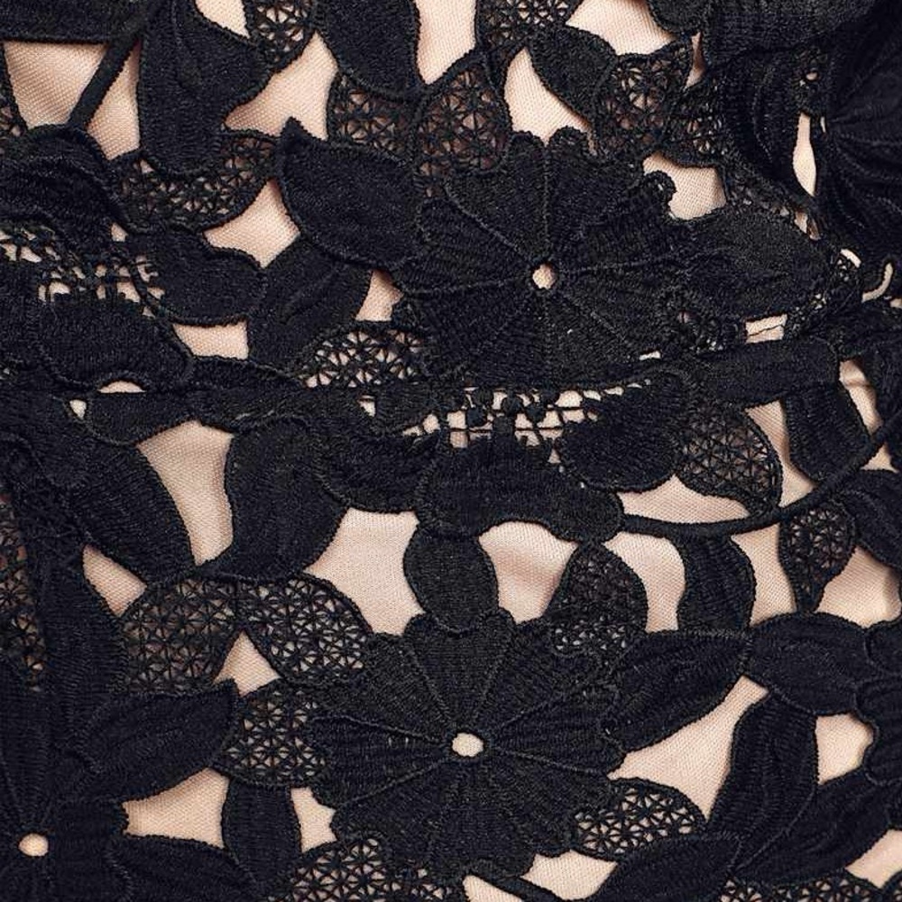 Lulus Looking Devine Black Crochet Lace Bodycon Midi Dress. Pre-Owned. - Picture 6 of 13